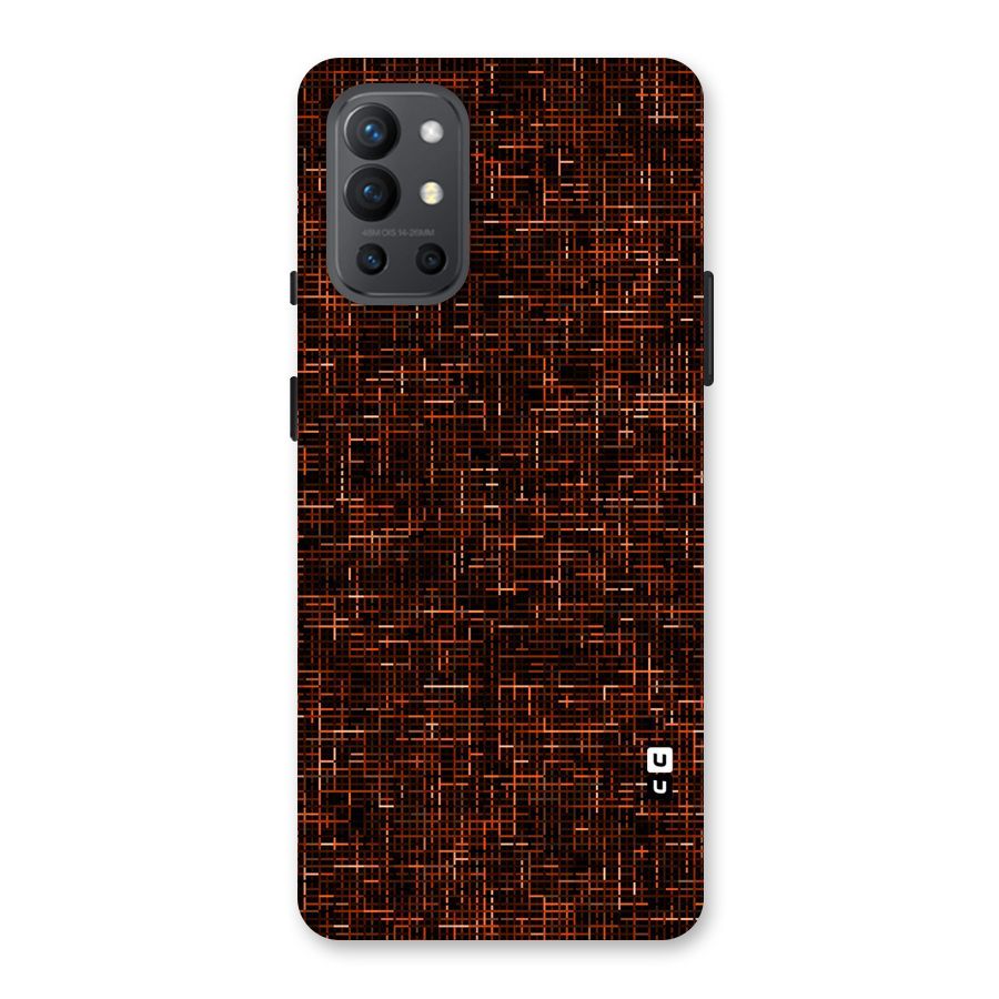 Criss Cross Brownred Pattern Back Case for OnePlus 9R