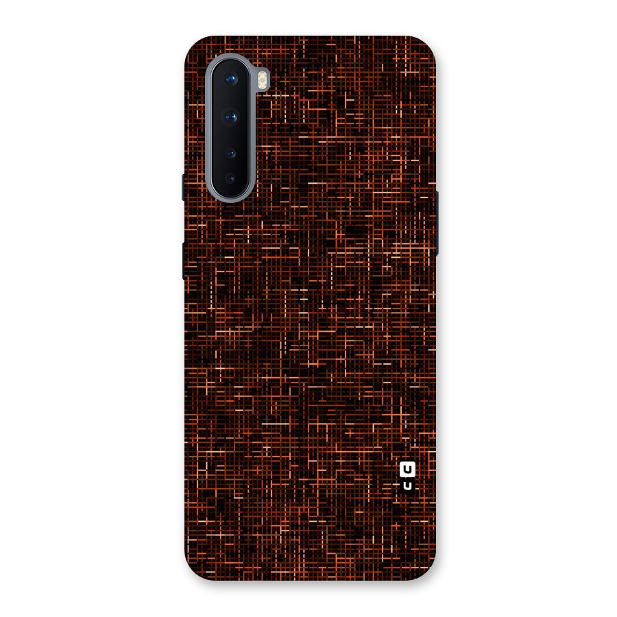 Criss Cross Brownred Pattern Back Case for OnePlus Nord
