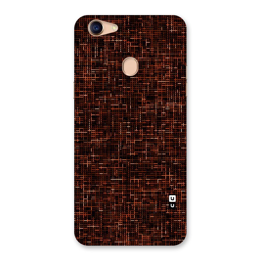 Criss Cross Brownred Pattern Back Case for Oppo F5 Youth
