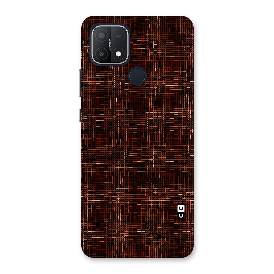 Criss Cross Brownred Pattern Back Case for Oppo A15