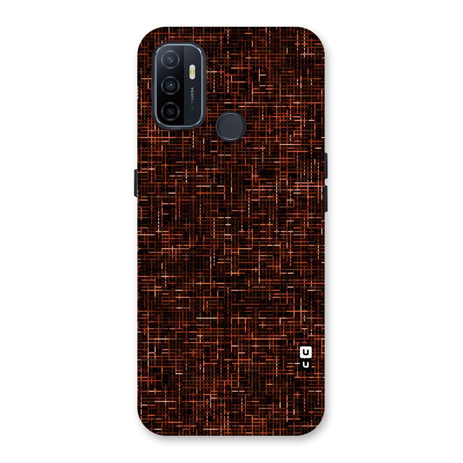 Criss Cross Brownred Pattern Back Case for Oppo A32