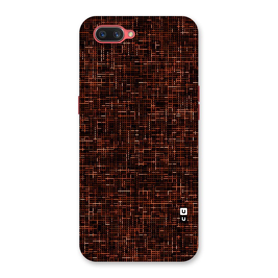 Criss Cross Brownred Pattern Back Case for Oppo A3s