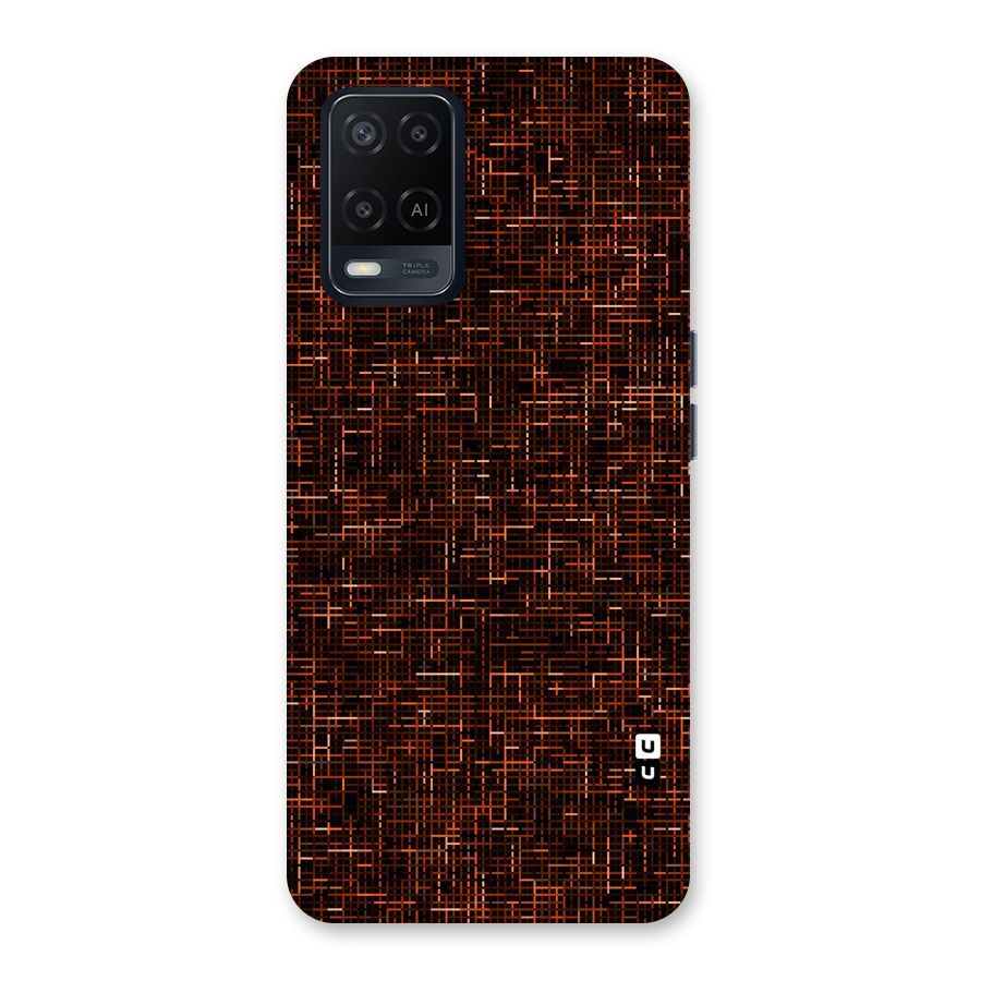 Criss Cross Brownred Pattern Back Case for Oppo A54