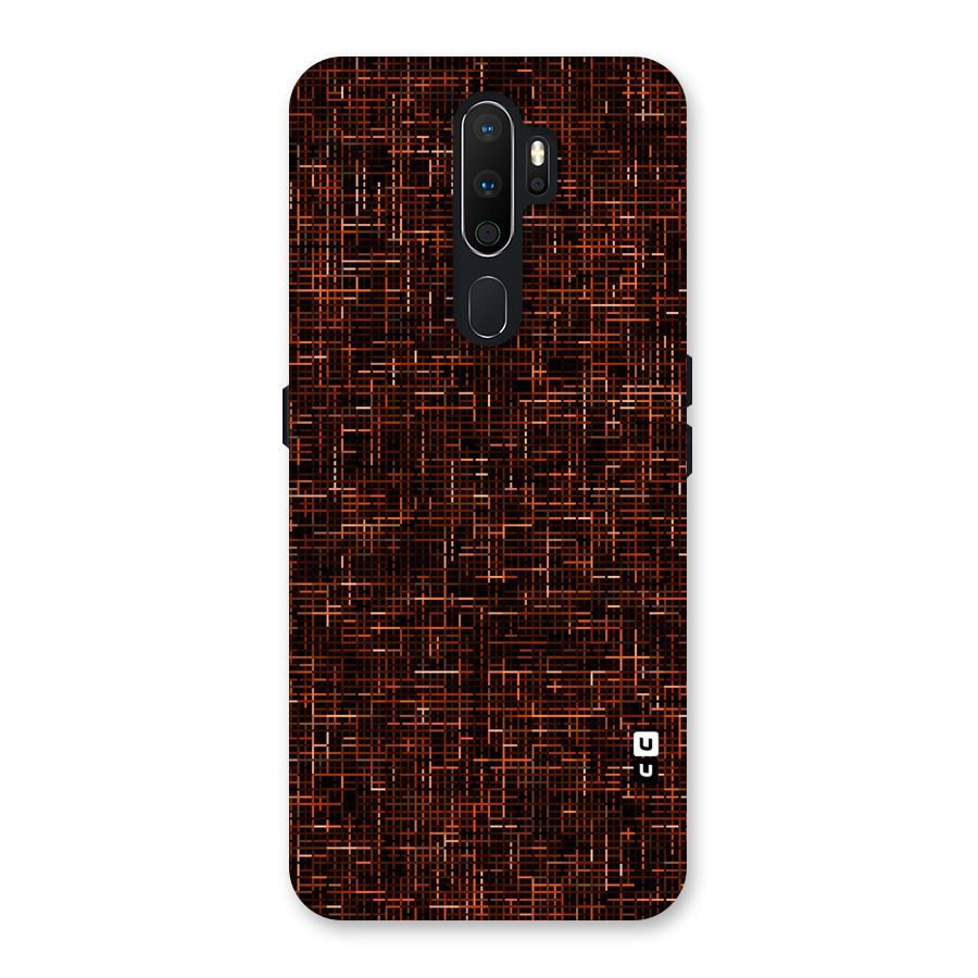 Criss Cross Brownred Pattern Back Case for Oppo A5 (2020)
