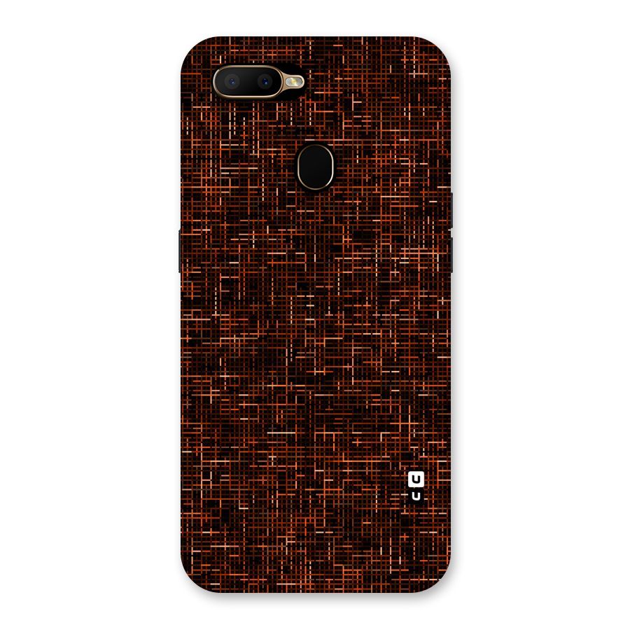 Criss Cross Brownred Pattern Back Case for Oppo A5s