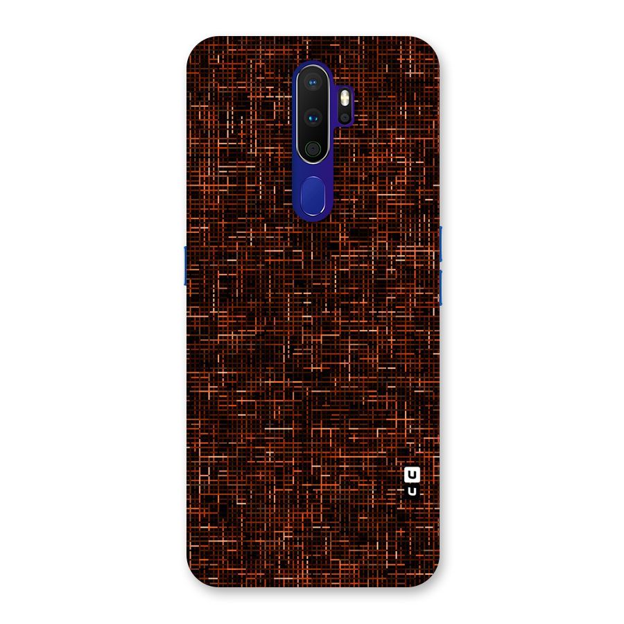 Criss Cross Brownred Pattern Back Case for Oppo A9 (2020)