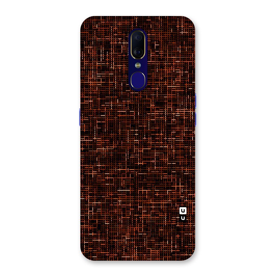 Criss Cross Brownred Pattern Back Case for Oppo F11