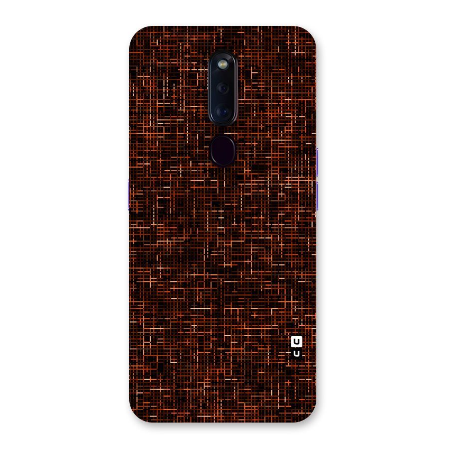 Criss Cross Brownred Pattern Back Case for Oppo F11 Pro