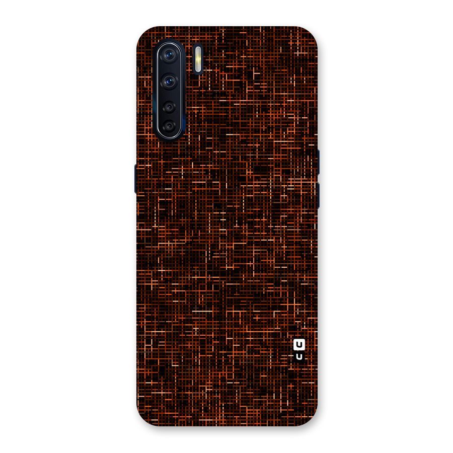 Criss Cross Brownred Pattern Back Case for Oppo F15