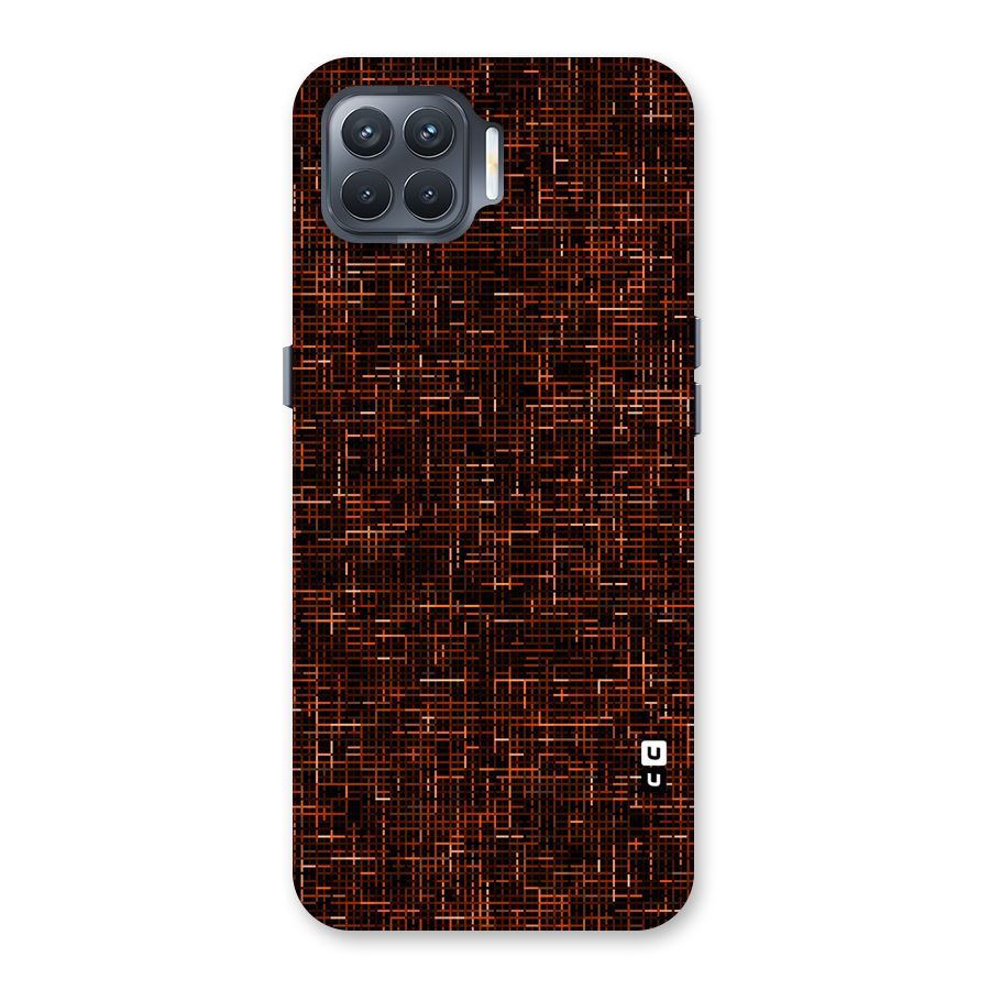 Criss Cross Brownred Pattern Back Case for Oppo F17 Pro