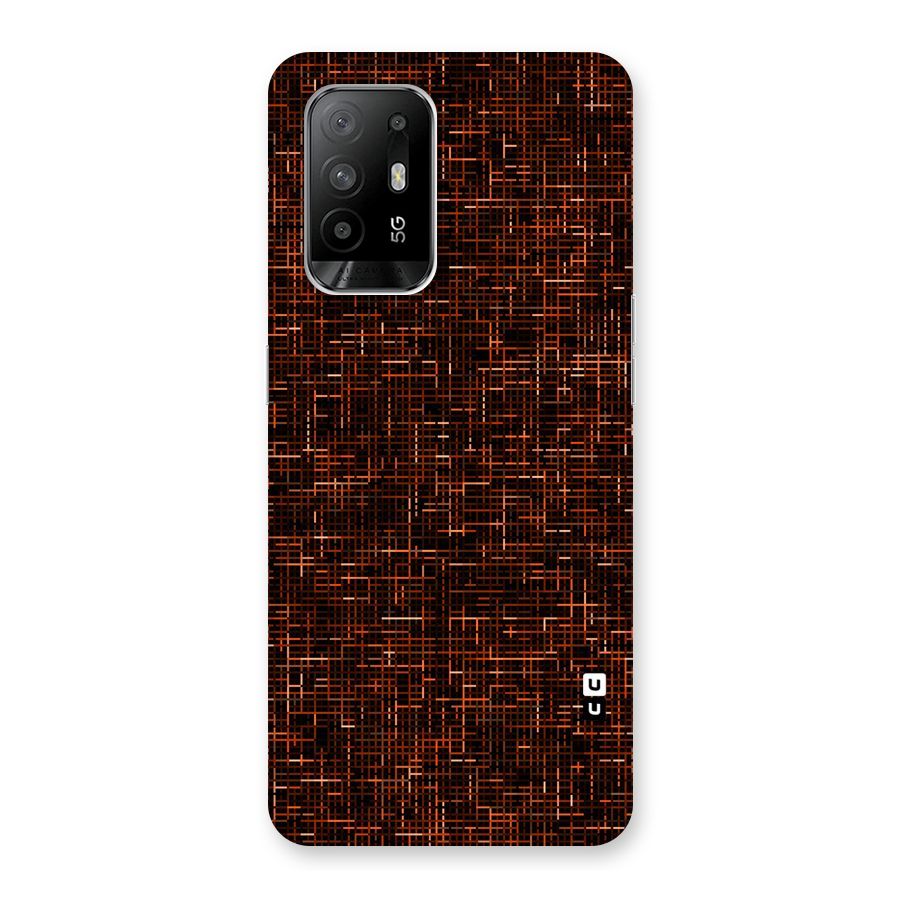 Criss Cross Brownred Pattern Back Case for Oppo F19 Pro Plus 5G