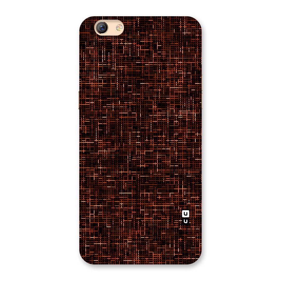 Criss Cross Brownred Pattern Back Case for Oppo F3 Plus