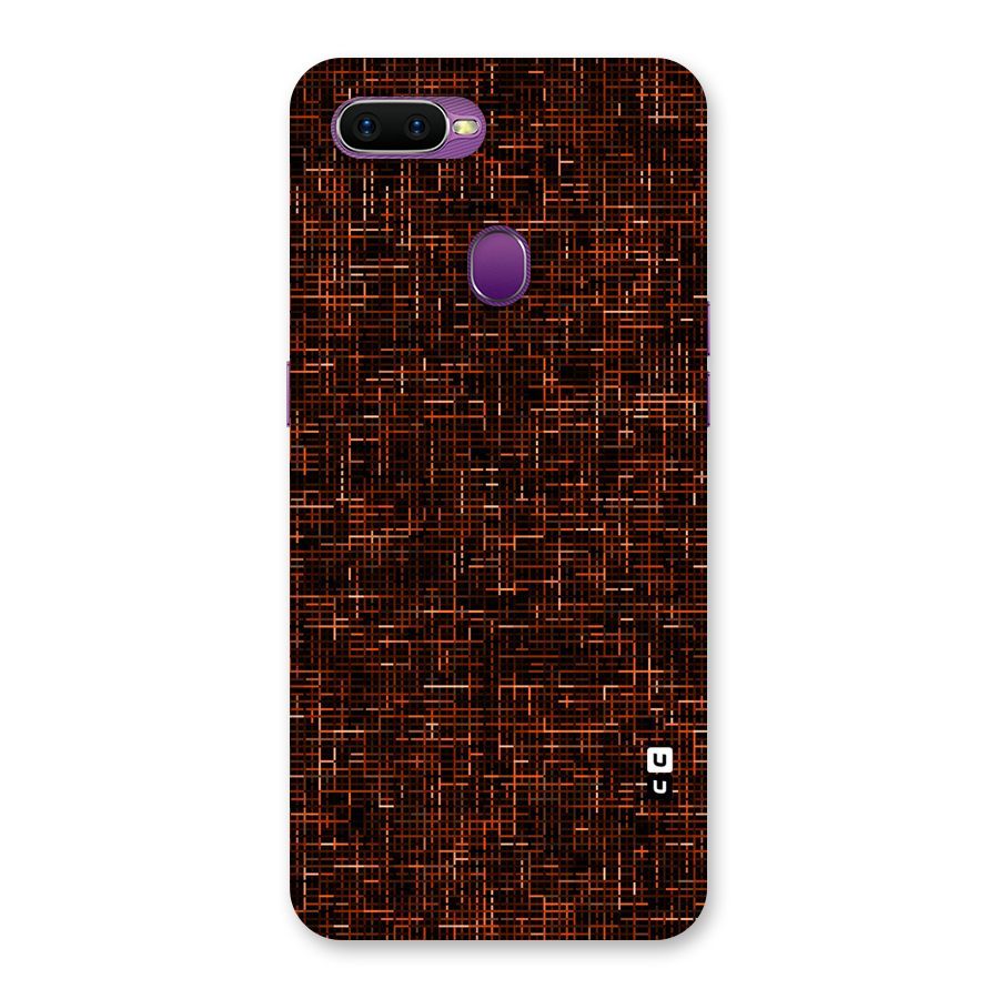 Criss Cross Brownred Pattern Back Case for Oppo F9