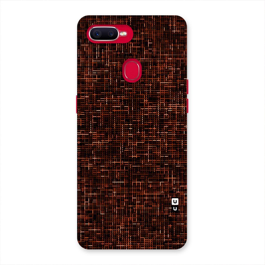 Criss Cross Brownred Pattern Back Case for Oppo F9 Pro