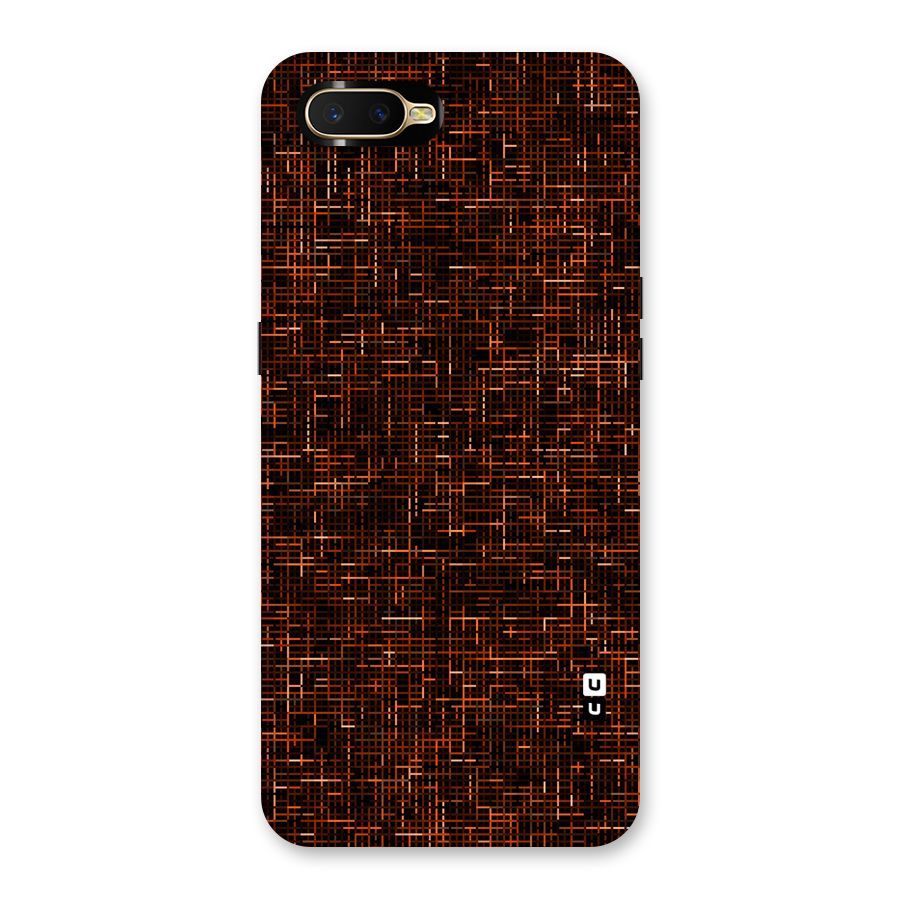 Criss Cross Brownred Pattern Back Case for Oppo K1