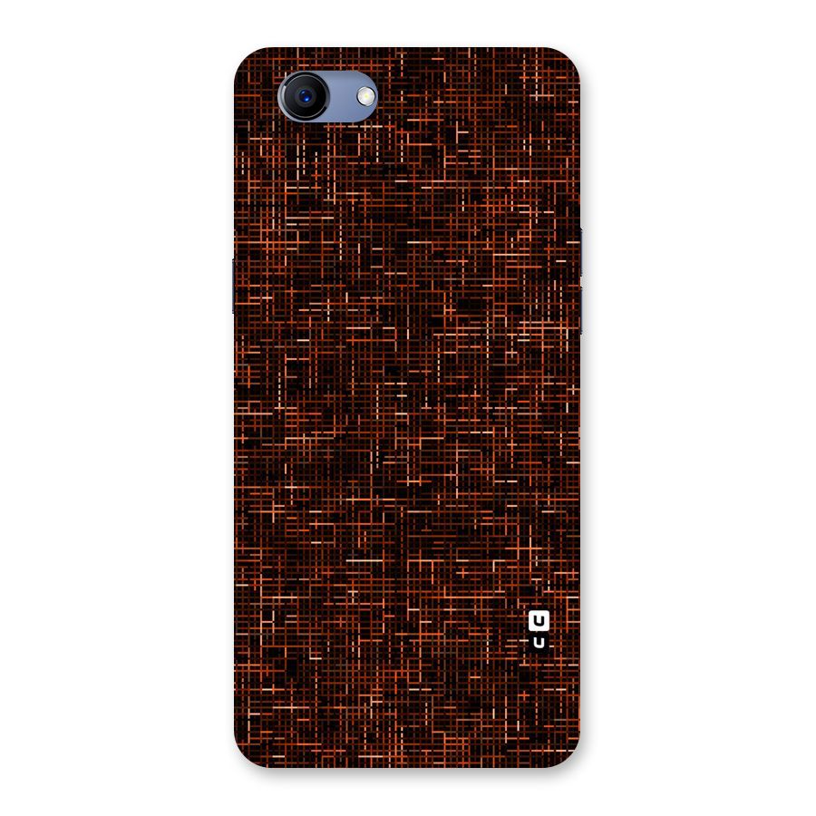 Criss Cross Brownred Pattern Back Case for Oppo Realme 1