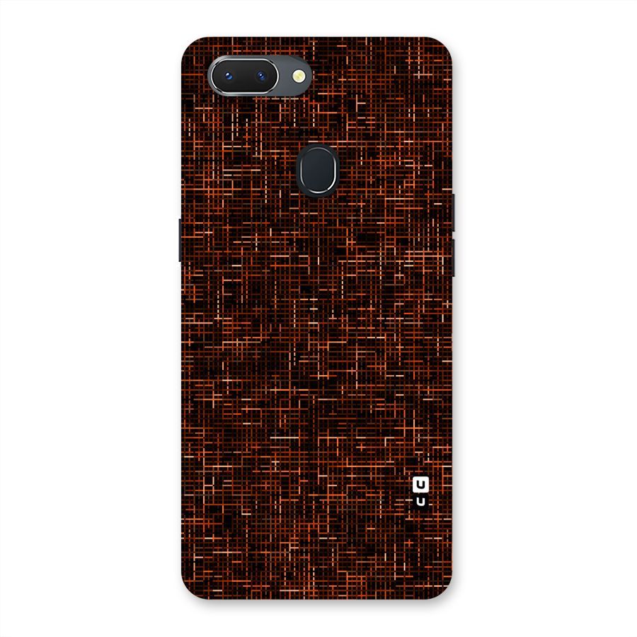 Criss Cross Brownred Pattern Back Case for Oppo Realme 2