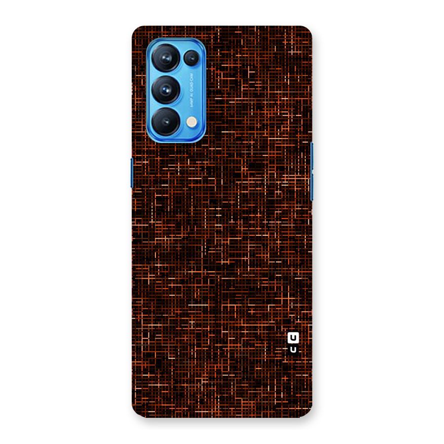 Criss Cross Brownred Pattern Back Case for Oppo Reno5 Pro 5G