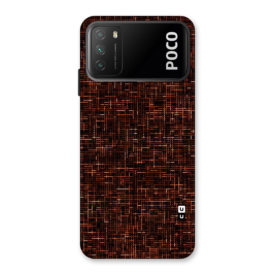 Criss Cross Brownred Pattern Back Case for Poco M3
