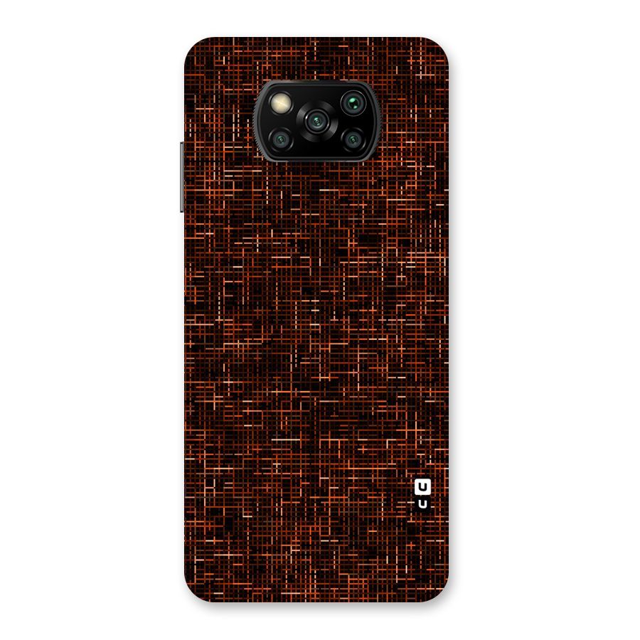 Criss Cross Brownred Pattern Back Case for Poco X3