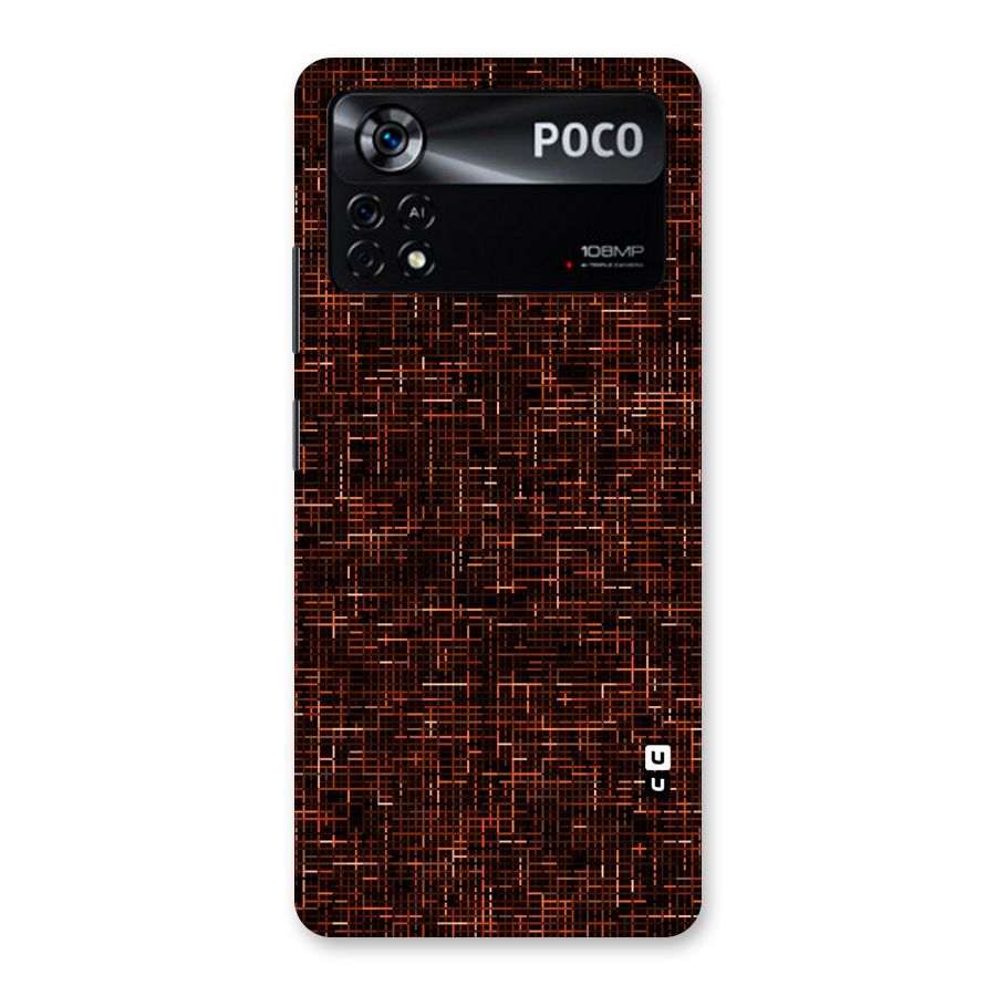 Criss Cross Brownred Pattern Back Case for Poco X4 Pro 5G