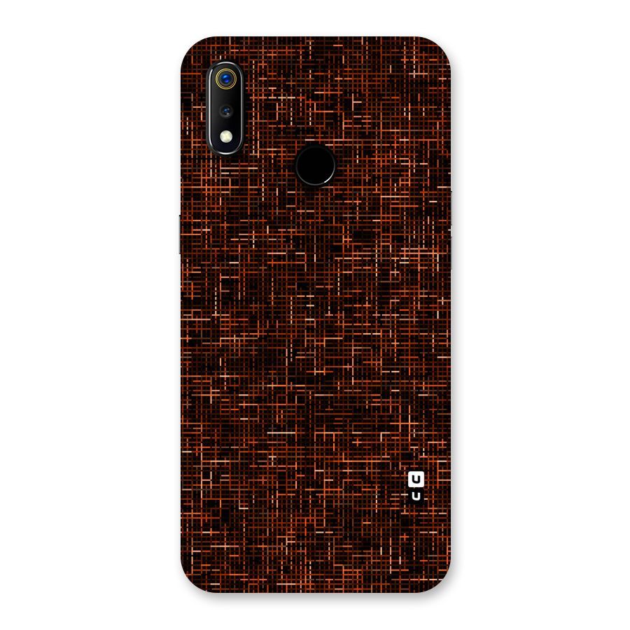 Criss Cross Brownred Pattern Back Case for Realme 3