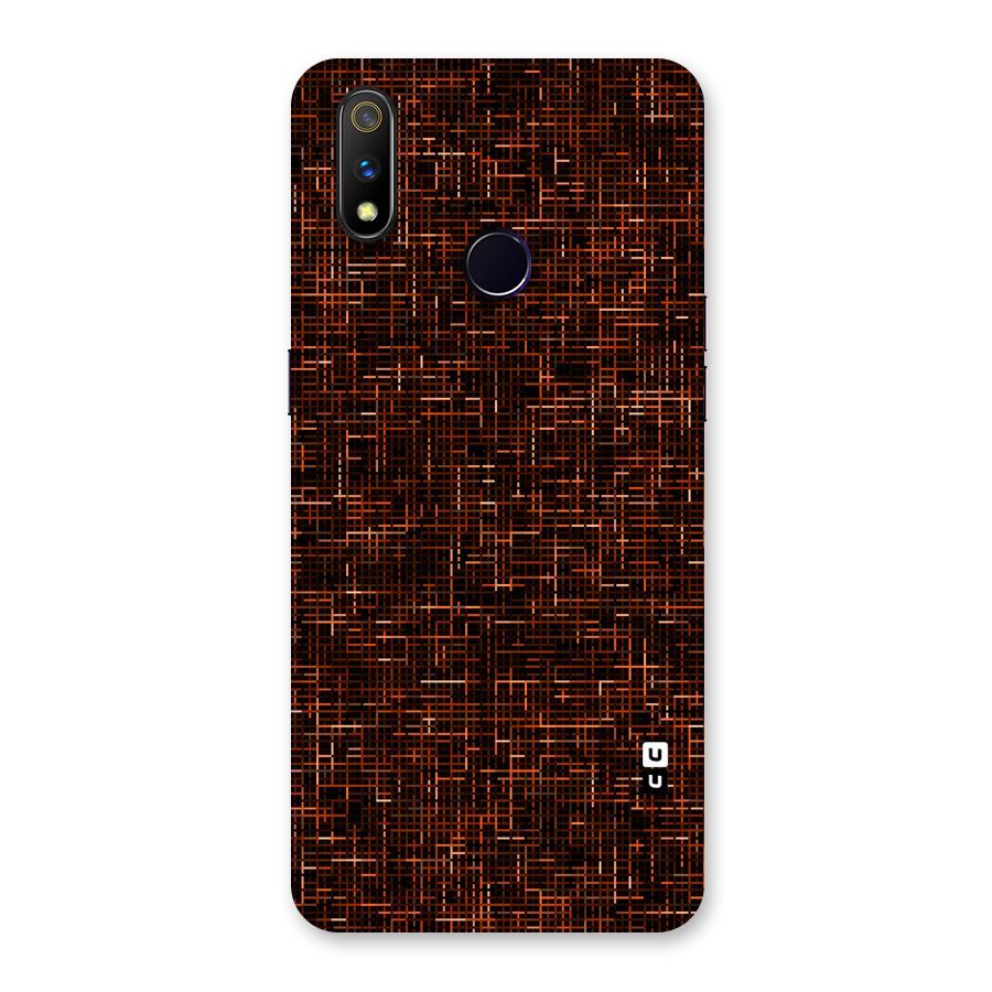 Criss Cross Brownred Pattern Back Case for Realme 3 Pro
