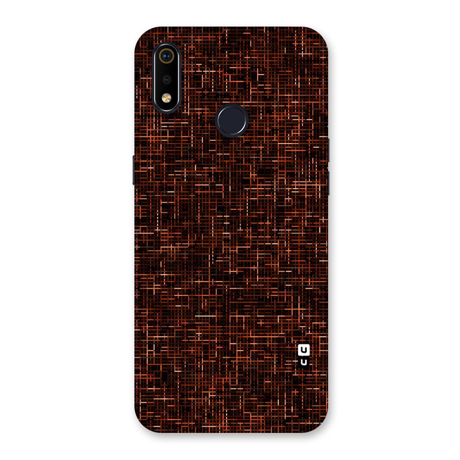 Criss Cross Brownred Pattern Back Case for Realme 3i