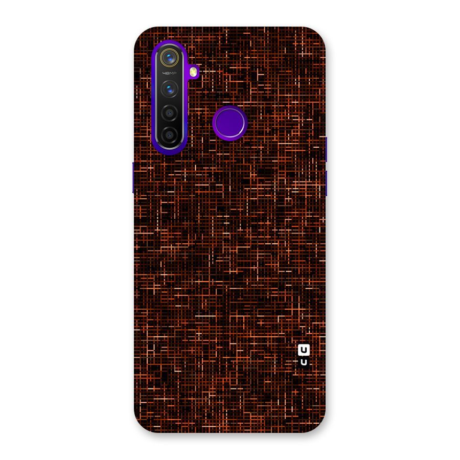 Criss Cross Brownred Pattern Back Case for Realme 5 Pro