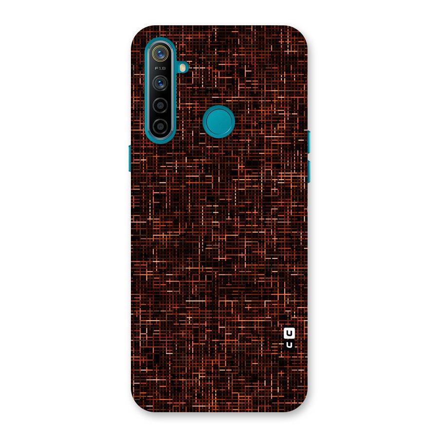 Criss Cross Brownred Pattern Back Case for Realme 5i