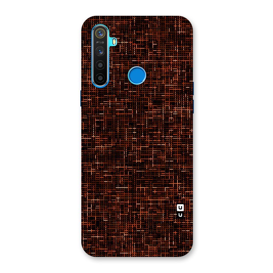 Criss Cross Brownred Pattern Back Case for Realme 5s