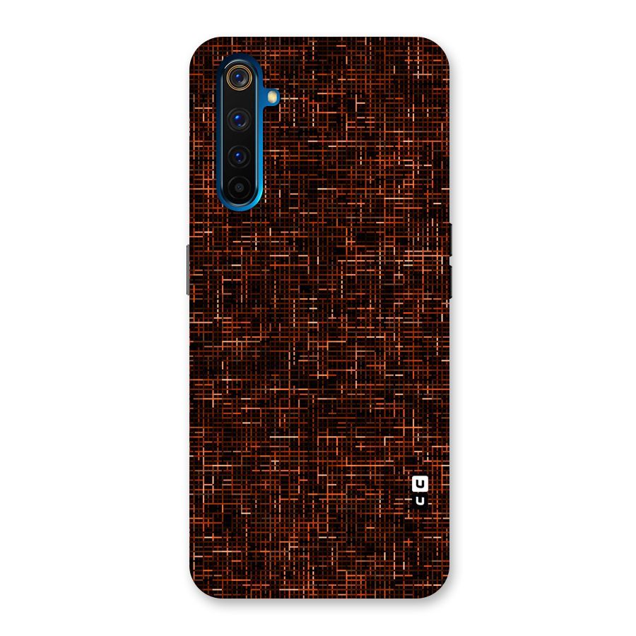 Criss Cross Brownred Pattern Back Case for Realme 6 Pro