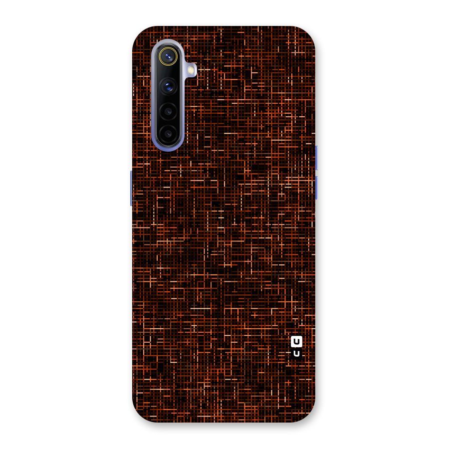 Criss Cross Brownred Pattern Back Case for Realme 6i