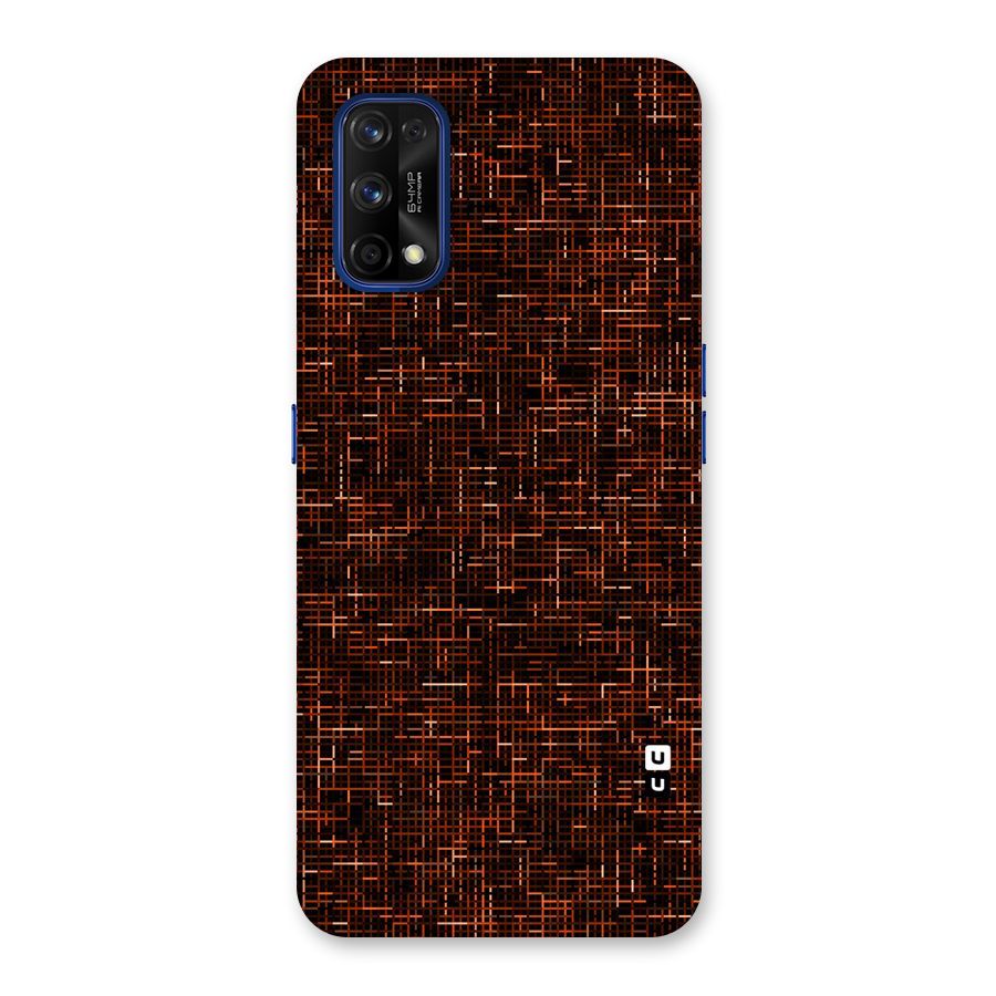 Criss Cross Brownred Pattern Back Case for Realme 7 Pro