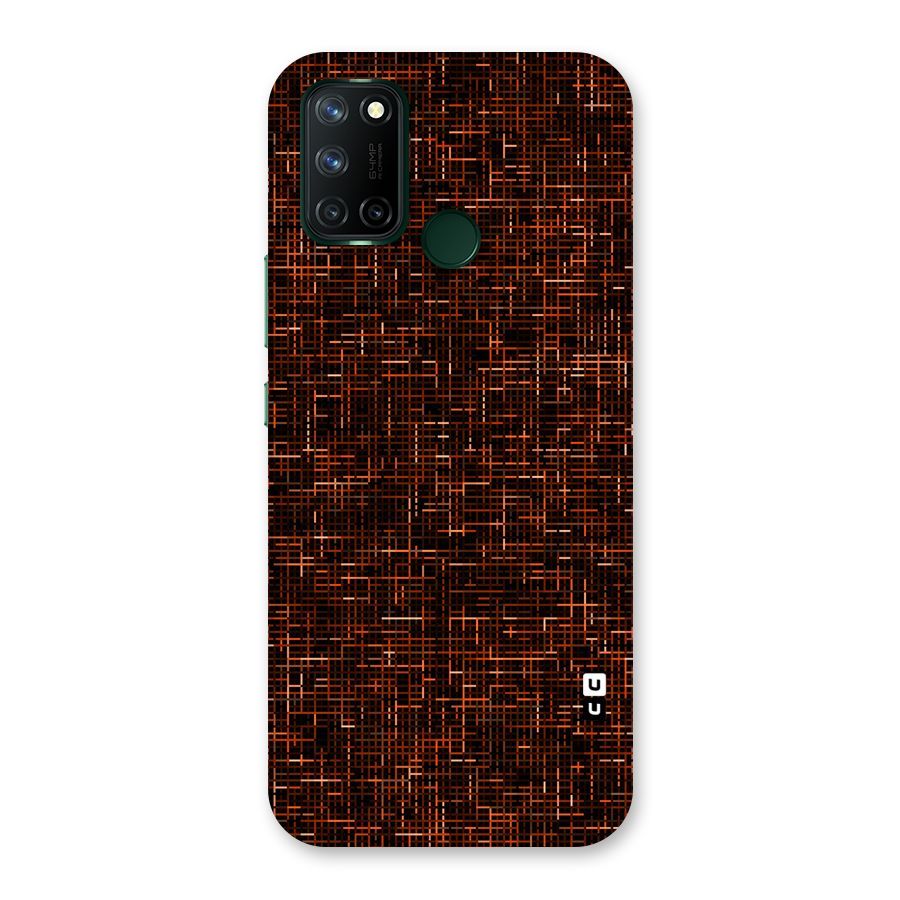 Criss Cross Brownred Pattern Back Case for Realme 7i