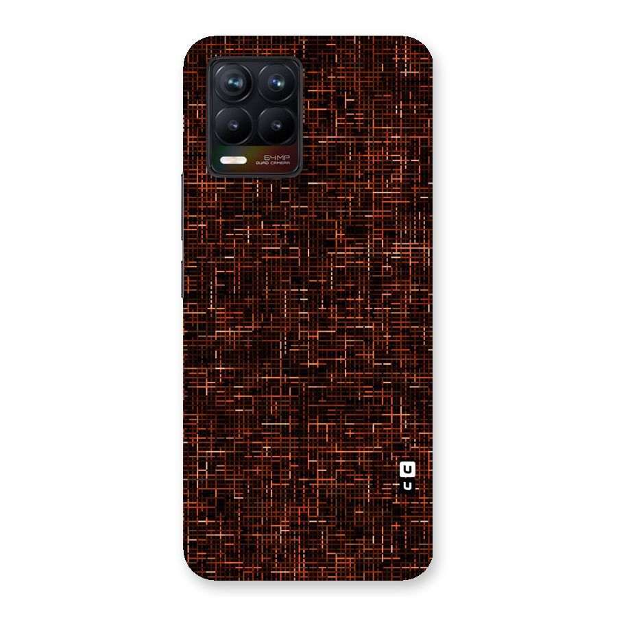 Criss Cross Brownred Pattern Back Case for Realme 8