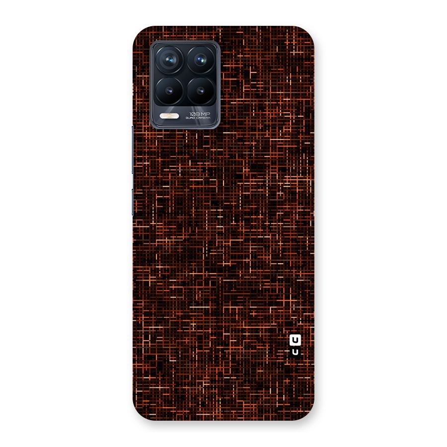 Criss Cross Brownred Pattern Back Case for Realme 8 Pro