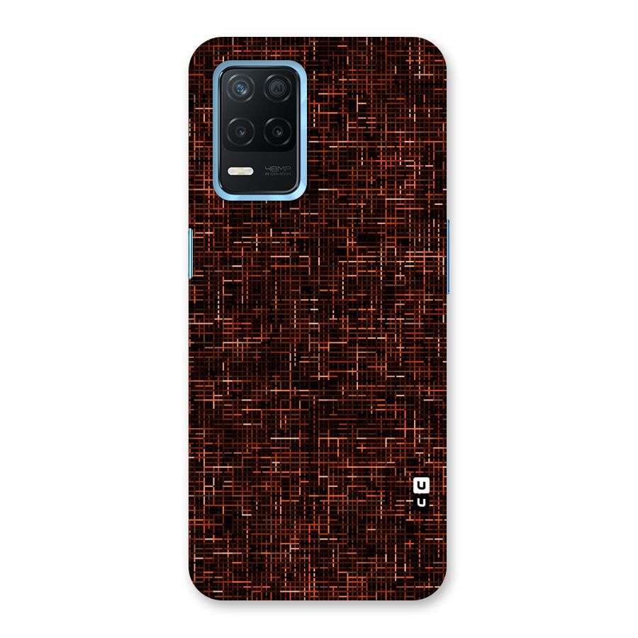 Criss Cross Brownred Pattern Back Case for Realme 8s 5G