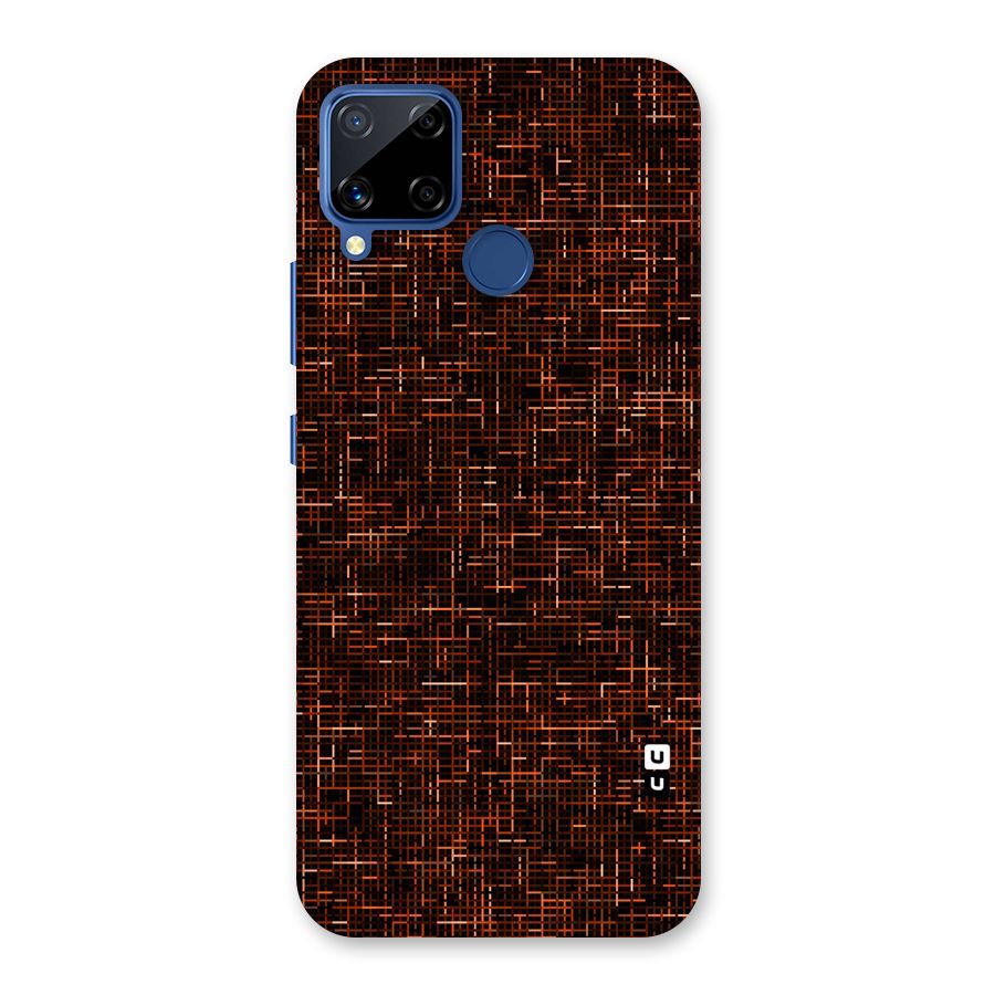 Criss Cross Brownred Pattern Back Case for Realme C12