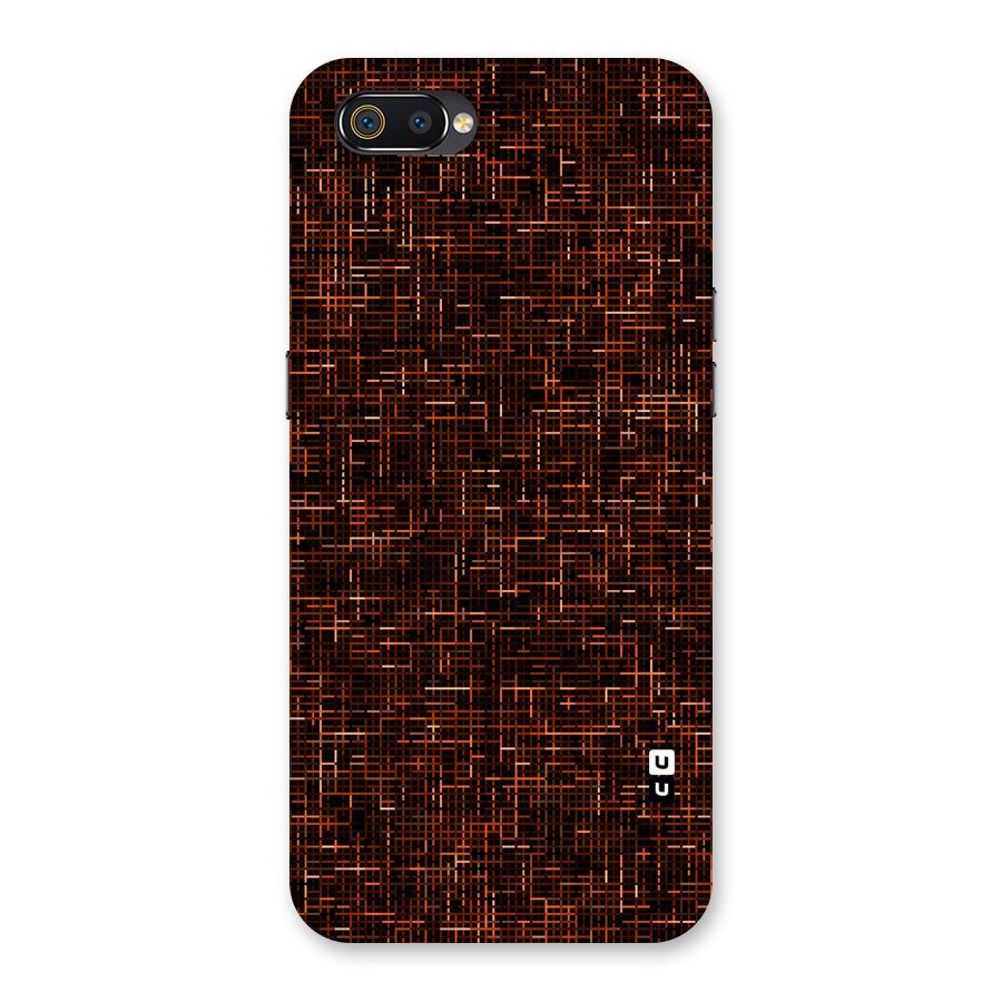 Criss Cross Brownred Pattern Back Case for Realme C2