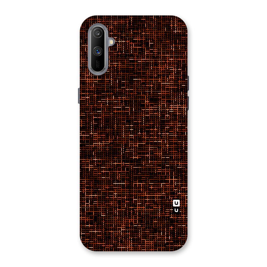 Criss Cross Brownred Pattern Back Case for Realme C3