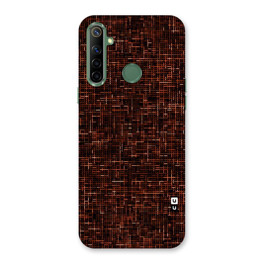 Criss Cross Brownred Pattern Back Case for Realme Narzo 10