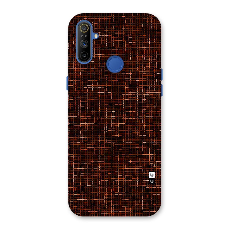 Criss Cross Brownred Pattern Back Case for Realme Narzo 10A