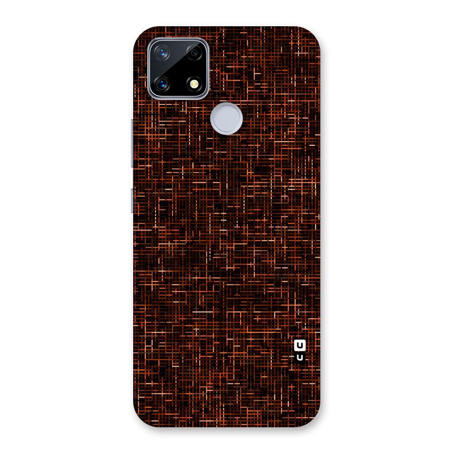 Criss Cross Brownred Pattern Back Case for Realme Narzo 20