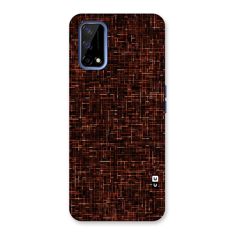 Criss Cross Brownred Pattern Back Case for Realme Narzo 30 Pro