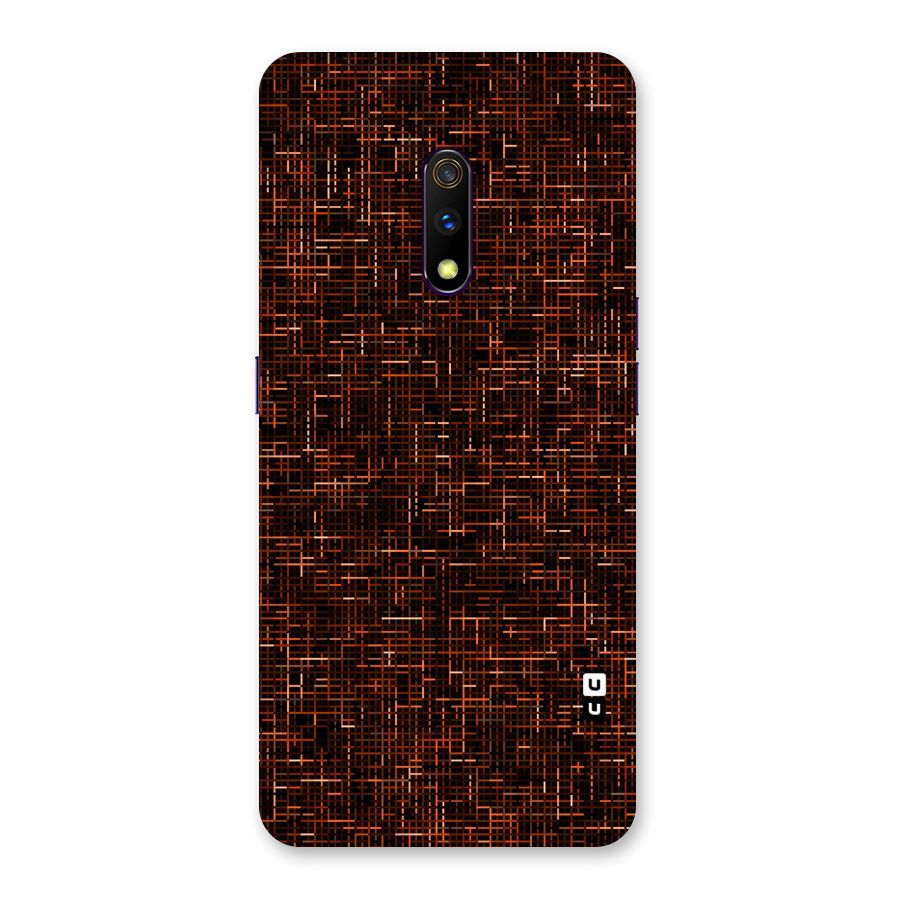 Criss Cross Brownred Pattern Back Case for Realme X