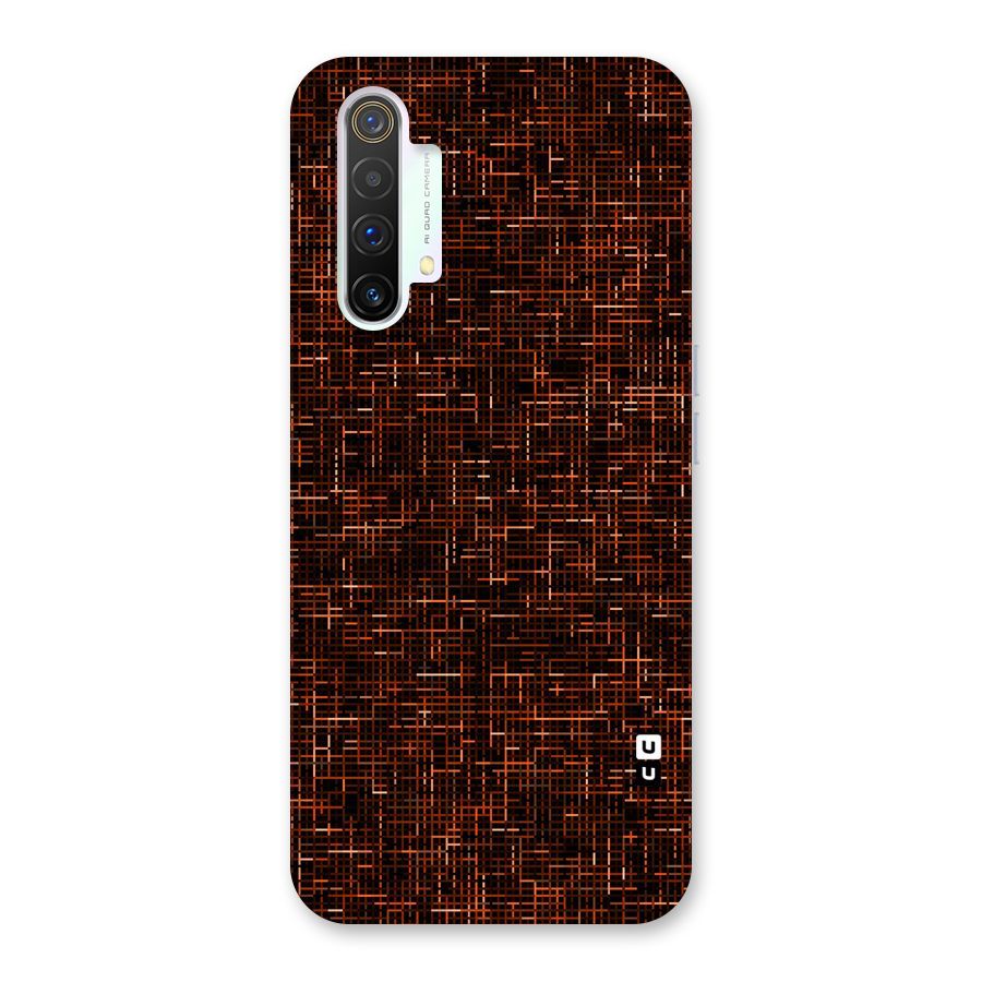 Criss Cross Brownred Pattern Back Case for Realme X3 SuperZoom