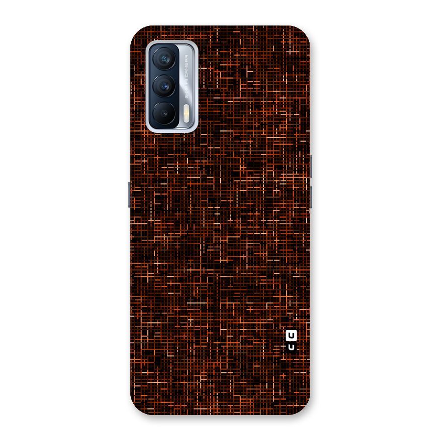 Criss Cross Brownred Pattern Back Case for Realme X7