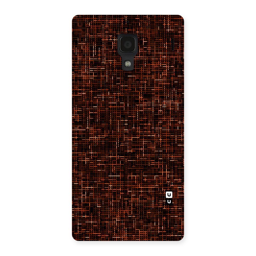 Criss Cross Brownred Pattern Back Case for Redmi 1S