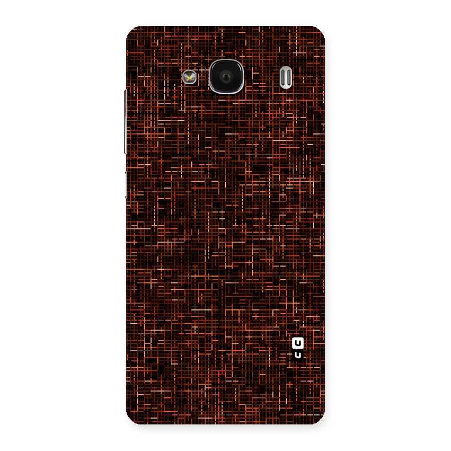 Criss Cross Brownred Pattern Back Case for Redmi 2 Prime